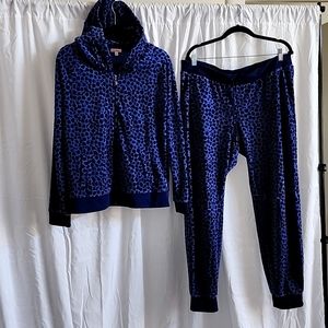 Juicy Couture velvet leopard print track suit